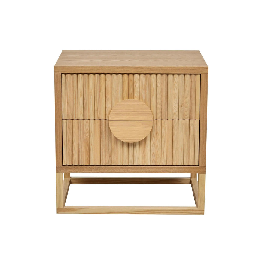  Benjamin Ripple Bedside Table - Natural Ash Bedside Table