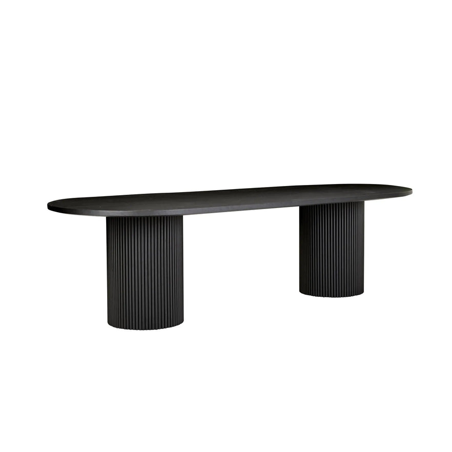  Benjamin Ripple Designer Oval Dining Tables - Matt Black - 10 Seater Dining Table