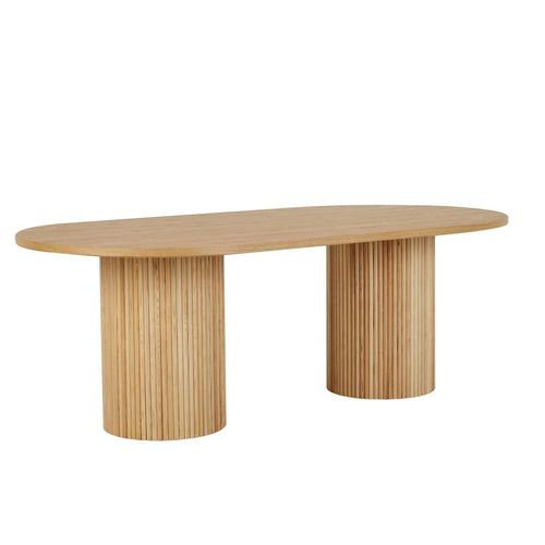  Benjamin Ripple Designer Oval Dining Tables - Natural Ash - 8 Seater Dining Table