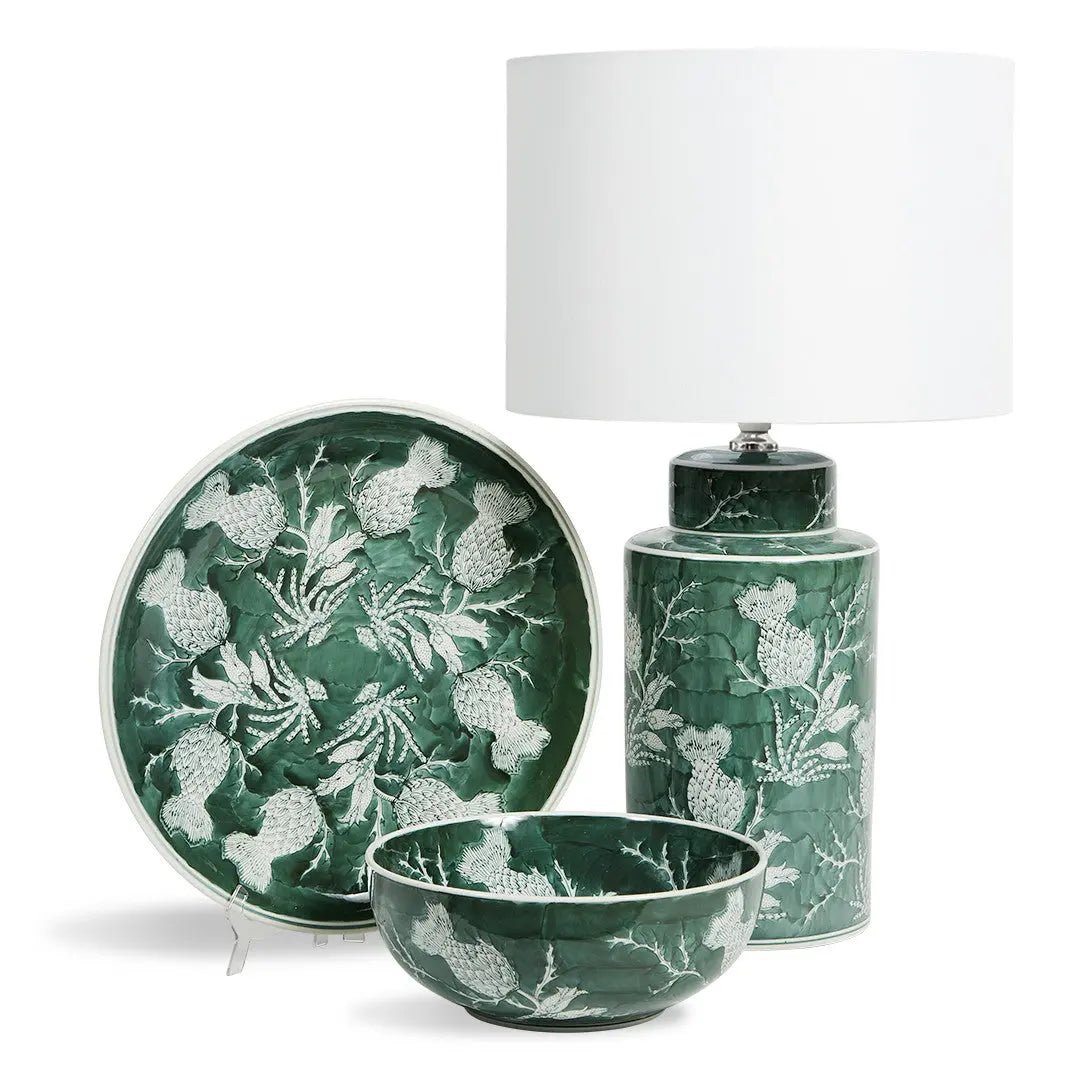 Green ceramic outlet lamp