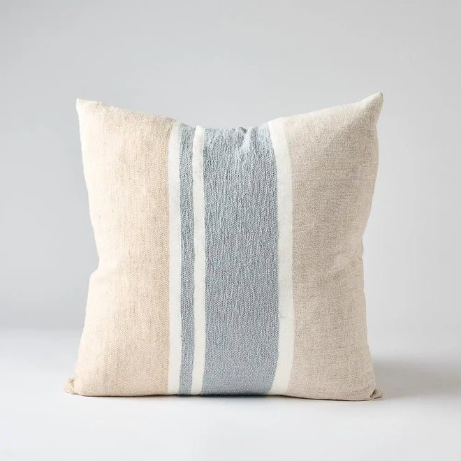  Magnus Linen Cushion - Natural/Blue Cushion