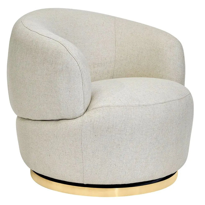  Bondi -Swivel Tub Chair Natural Linen Occasional Chairs