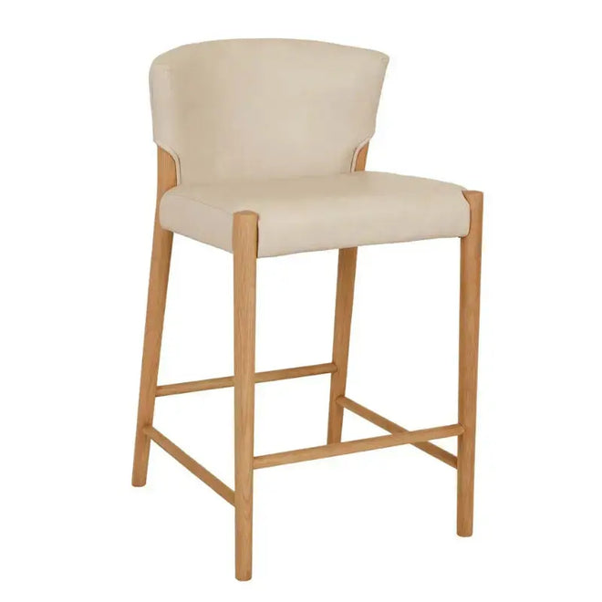  Buy Sketch Ronda Barstool - Pecan Leather - Light Oak Kitchen / Bar Stool