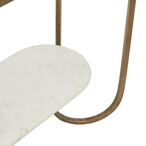  Amelie Curve Hallway Table Antique Brass - White Marble Top Console Table