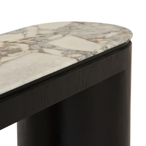  Matt Ocean Marble/Black Oak - Hallway Table Console Table