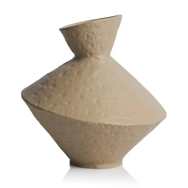 Cairo - Stone Textured Vase in Sand