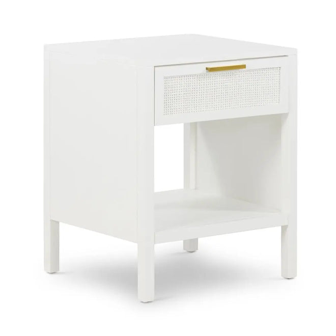  Cayman - White Rattan Beside Table Bedside Tables