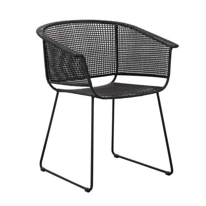  Corsica Sleigh Designer Outdoor Dining Armchair - Licorice Dining Chairs