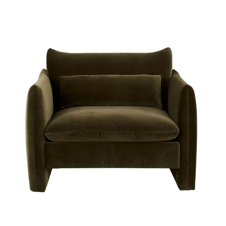  Designer Sidney Peak Sofa Chair - Caper Velvet Occasional Chair