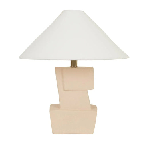  Emery Boulder Designer Table Lamp - Bone Speckle - Ivory Lighting