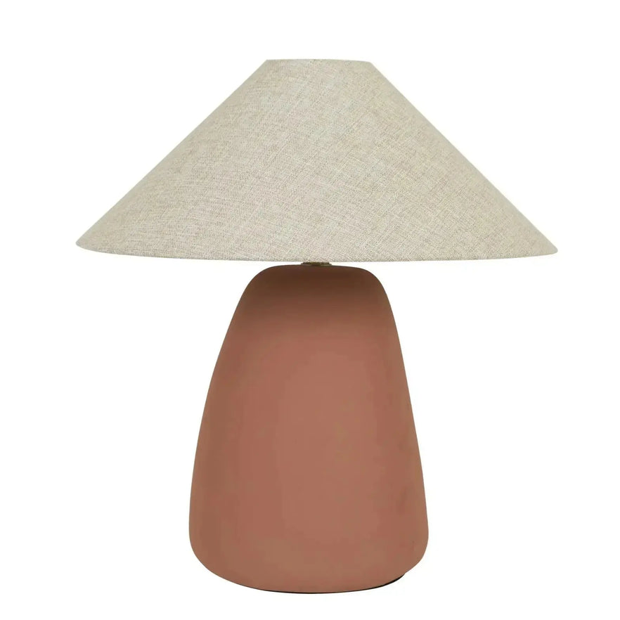  Lorne Pebble ModernTable Lamp - Terracotta - Oat Lighting