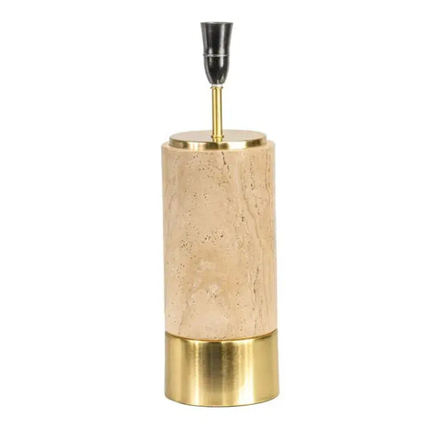 Gerroa Luxury Table Lamp - Travertine & Brass