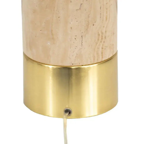 Gerroa Luxury Table Lamp - Travertine & Brass