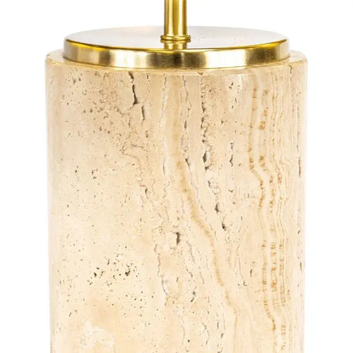 Gerroa Luxury Table Lamp - Travertine & Brass