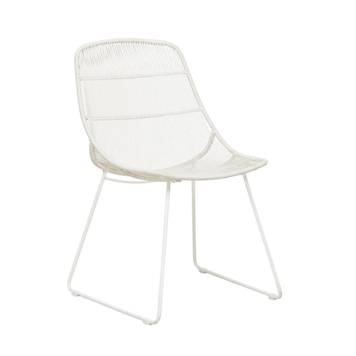  Granada Scoop Designer Outdoor Dining Chair - Chalk - White Dining Chairs