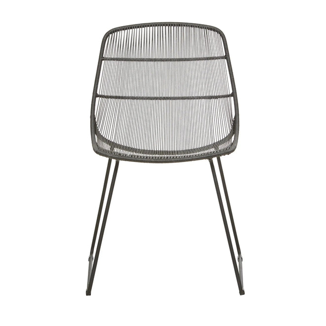  Granada Scoop Modern Outdoor Dining Chair - Natural - White Dining Chairs