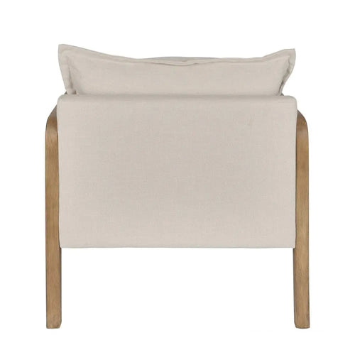  Hamilton Armchair - Wood & Cream Linen Occasional Chairs