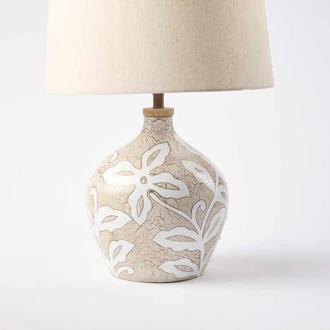  Hand Painted Lamp - Floral Design Table Lamp