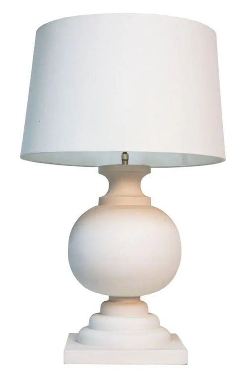  Hyams - White Timber Side Lamp Table Lamp