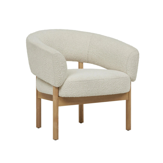  Jenson Modern Occasional Chair - Barley Boucle - Natural Ash Occasional Chair