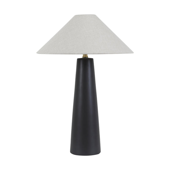  Lorne Canopy Designer Table Lamp - Matt Black - Oatmeal Lighting