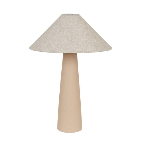  Lorne Canopy Designer Table Lamp - Matt Black - Oatmeal Lighting