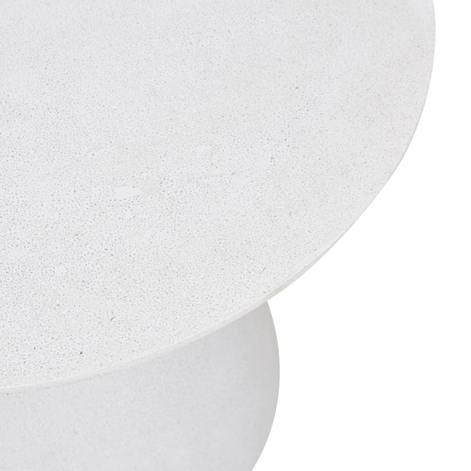  Livorno Round Designer Outdoor Side Table - White Speckle Side Table