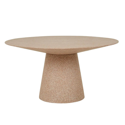  Livorno Round Designer Outdoor Dining Tables - Terracotta Speckle - 6 Seater Dining Table