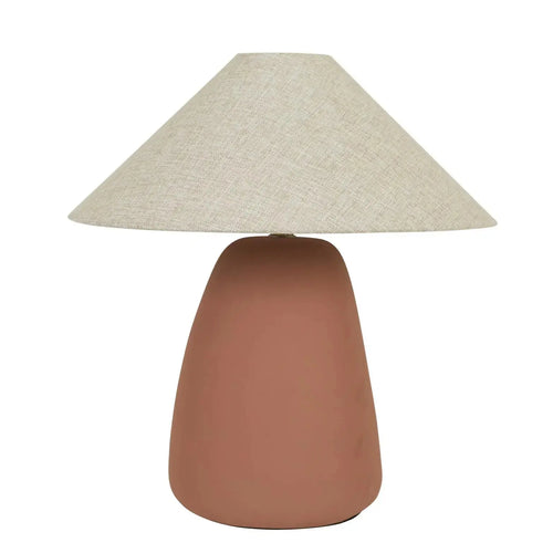  Lorne Pebble ModernTable Lamp - Terracotta - Oat Lighting