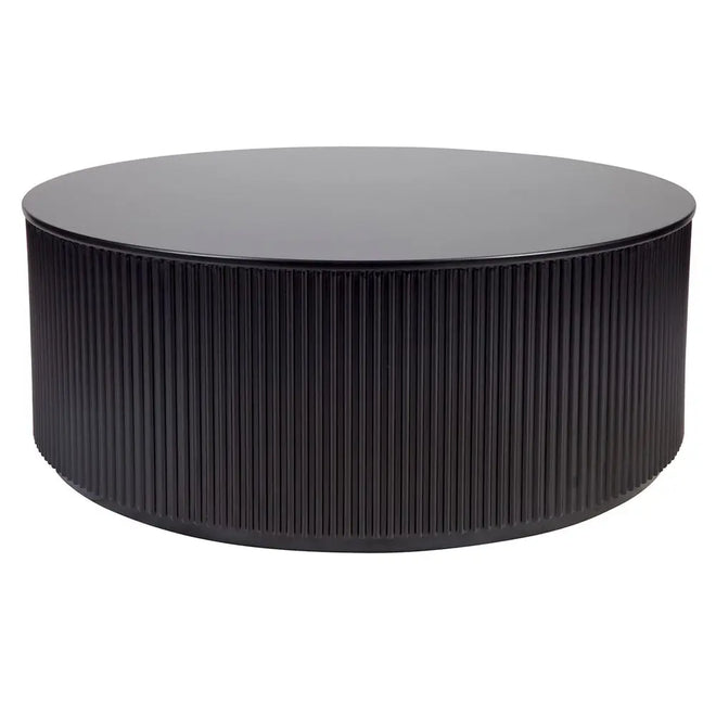  Manhattan - Black Ribbed Round Coffee Table Coffee Table