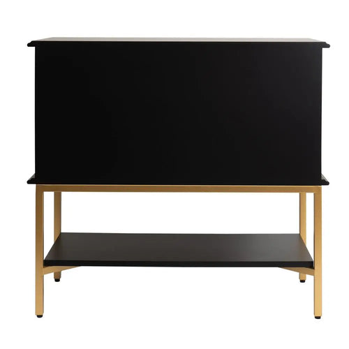  Miami - Black Ribbed Bedside Table Large Bedside Tables