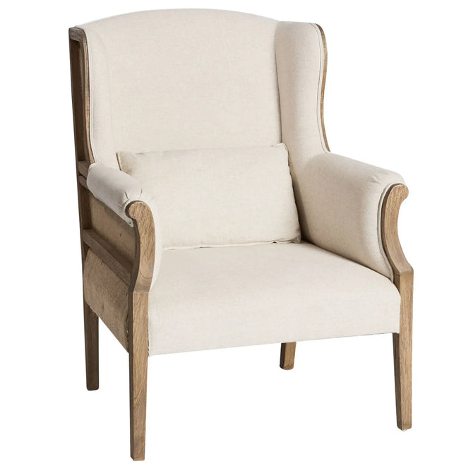 Noosa - Classic Oak & Linen Armchair Occasional Chairs