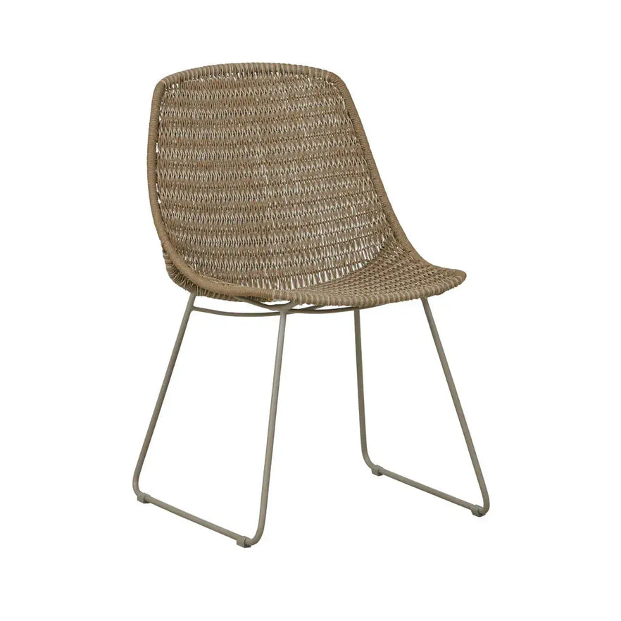 Normandy Sleigh Dining Chair - Pebble Weave - Platinum Dining Chairs