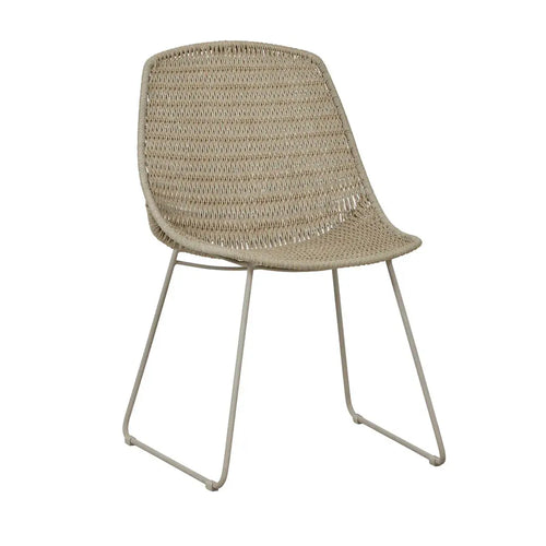 Normandy Sleigh Dining Chair - Pebble Weave - Platinum Dining Chairs