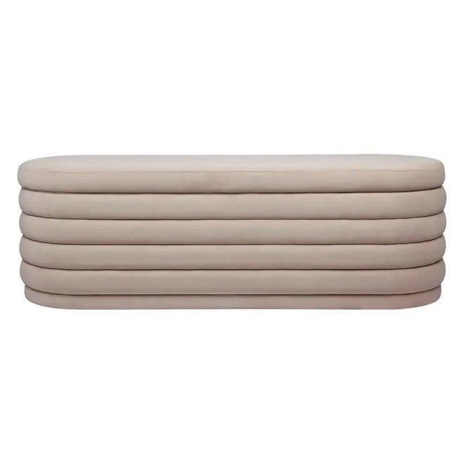  Nude Velvet Storage Bench Ottoman Ottoman