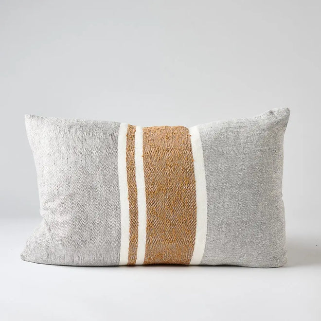 Magnus Linen Cushion - Slate/Nutmeg Cushion