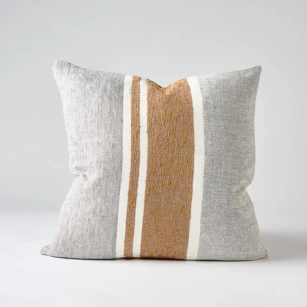  Magnus Linen Cushion - Slate/Nutmeg Cushion