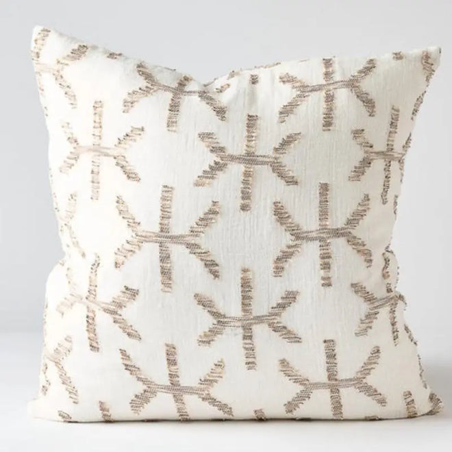  Off-White and Nutmeg Eros Linen Cushion Cushion