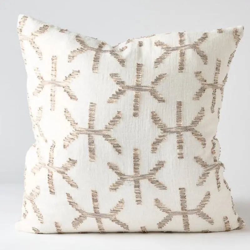  Off-White and Nutmeg Eros Linen Cushion Cushion