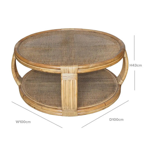  Plantation - Rattan Round Coffee Table Coffee Table