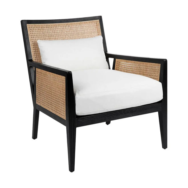  Sawtell - Black & Rattan Occasional Chair Occasional Chairs