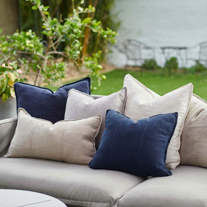  Luca® Outdoor Linen Cushion - Silver Grey Cushions