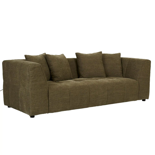  Sidney Slouch Designer 3 Seater Sofa - Copeland Olive