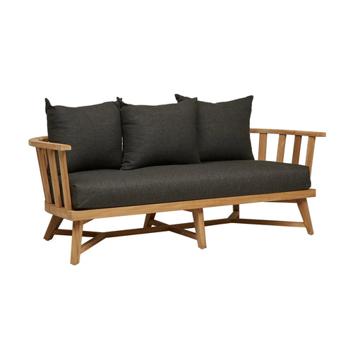  Sonoma Slat 3 Seater Outdoor Sofa - Ink - Teak Sofa