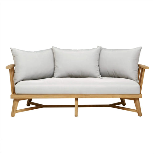  Sonoma Slat 3 Seater Outdoor Sofa - Snow - Natural Teak Sofa