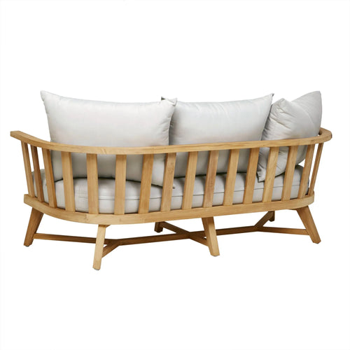  Sonoma Slat 3 Seater Outdoor Sofa - Snow - Natural Teak Sofa