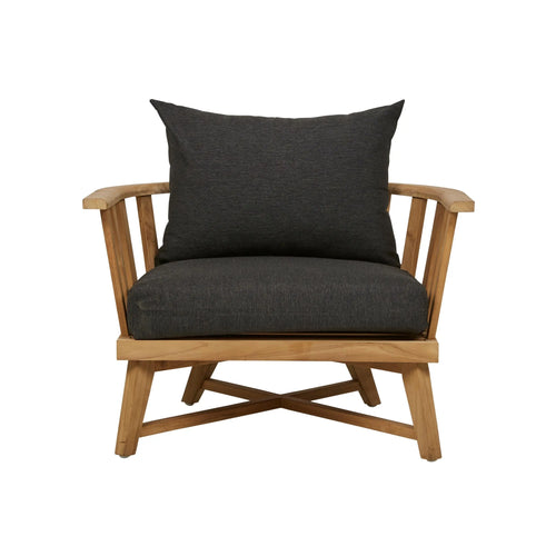  Sonoma Slat Occasional Outdoor Chair - Ink - Natural Teak Occasional Chair