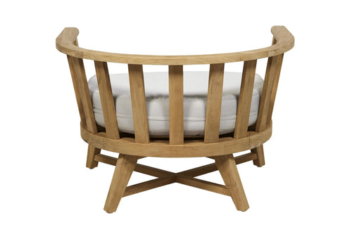  Sonoma Slat Occasional Outdoor Chair - Snow - Natural Teak Occasional Chair