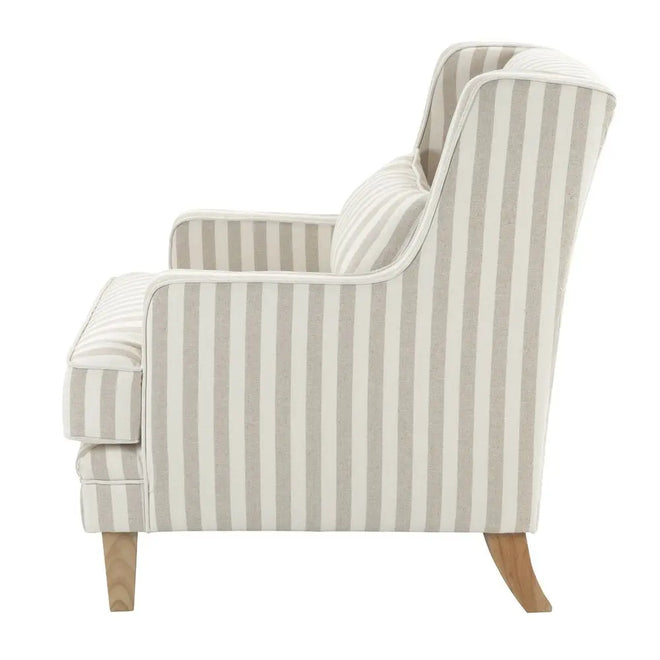  Suffolk - Natural & Stripe - Fabric Arm Chair Occasional Chairs