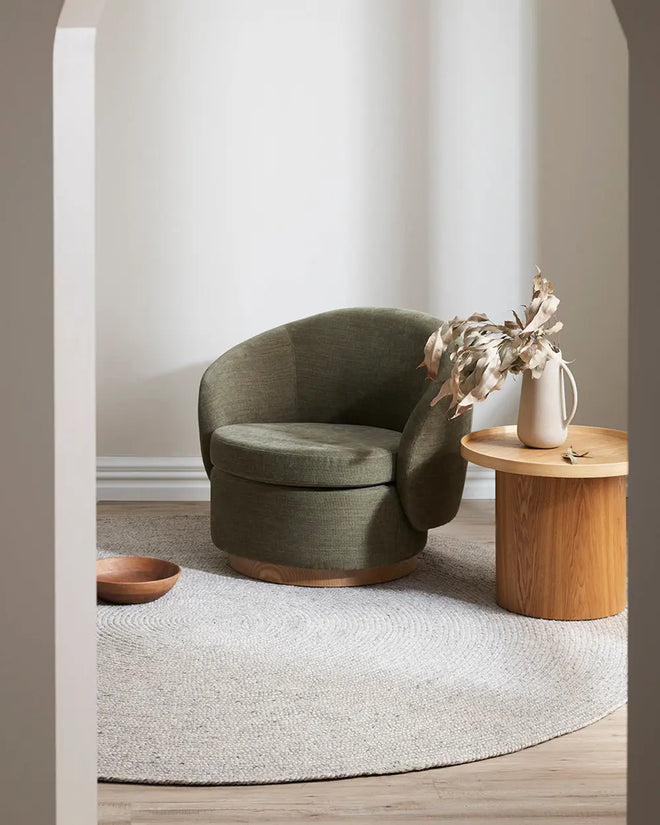  Tairua Round Rug -  Silver Birch Braided Design Indoor rug